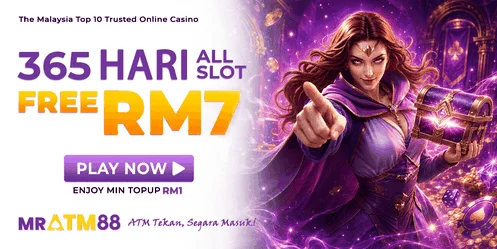 MRATM88 365 Hari All Slot free credit RM7 daily promo banner - mratm88-my.org