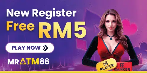 Sign up now at MRATM88 to get Free RM5 credit for slot games