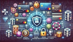 Graphic showcasing the secure casino payment methods available on the MrAtm88 platform, including logos for major banking and e-wallet options.