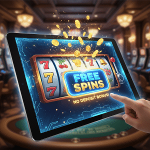 Graphic demonstrating how to claim Free Spins No Deposit Bonus, contrasted with the superior free credit link available at MRATM88.