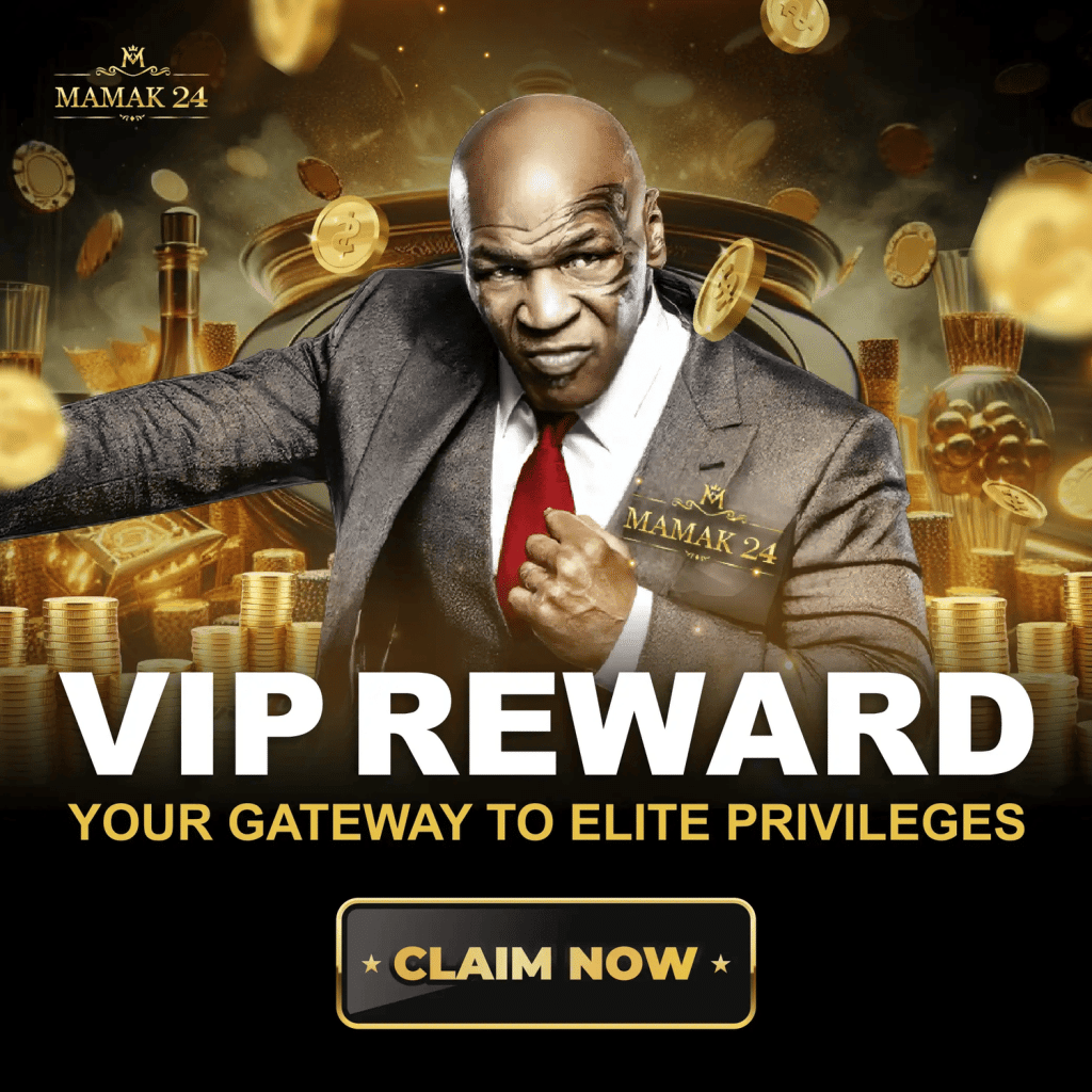Mamak24 VIP Reward featuring Mike Tyson, illustrating loyalty privileges compared to MRATM88's bonus value.