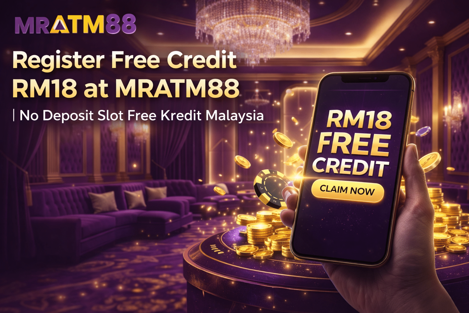 Register Free Credit RM18 at MRATM88 | No Deposit Slot Free Kredit Malaysia