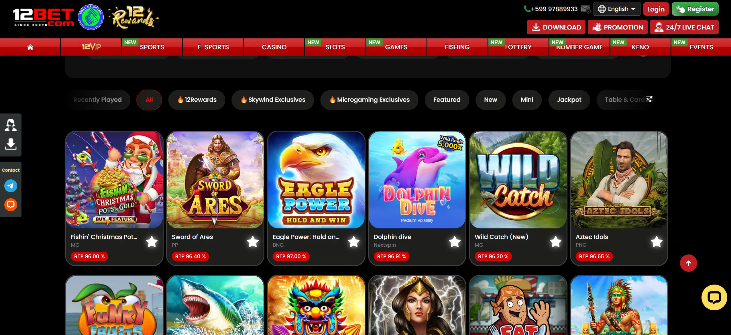 12bet games selection