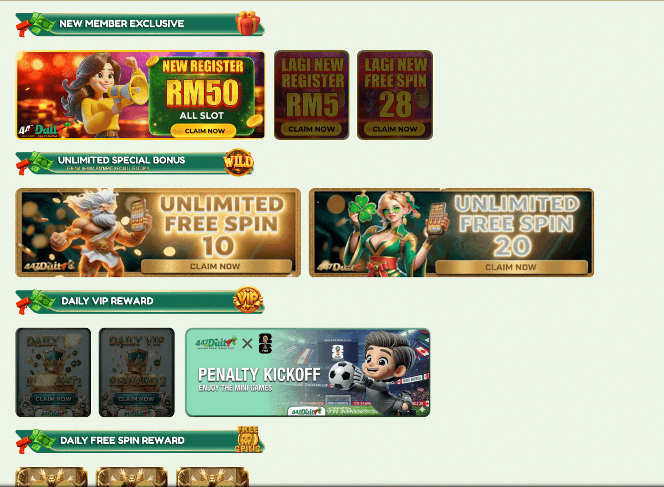 447duit online casino promotions