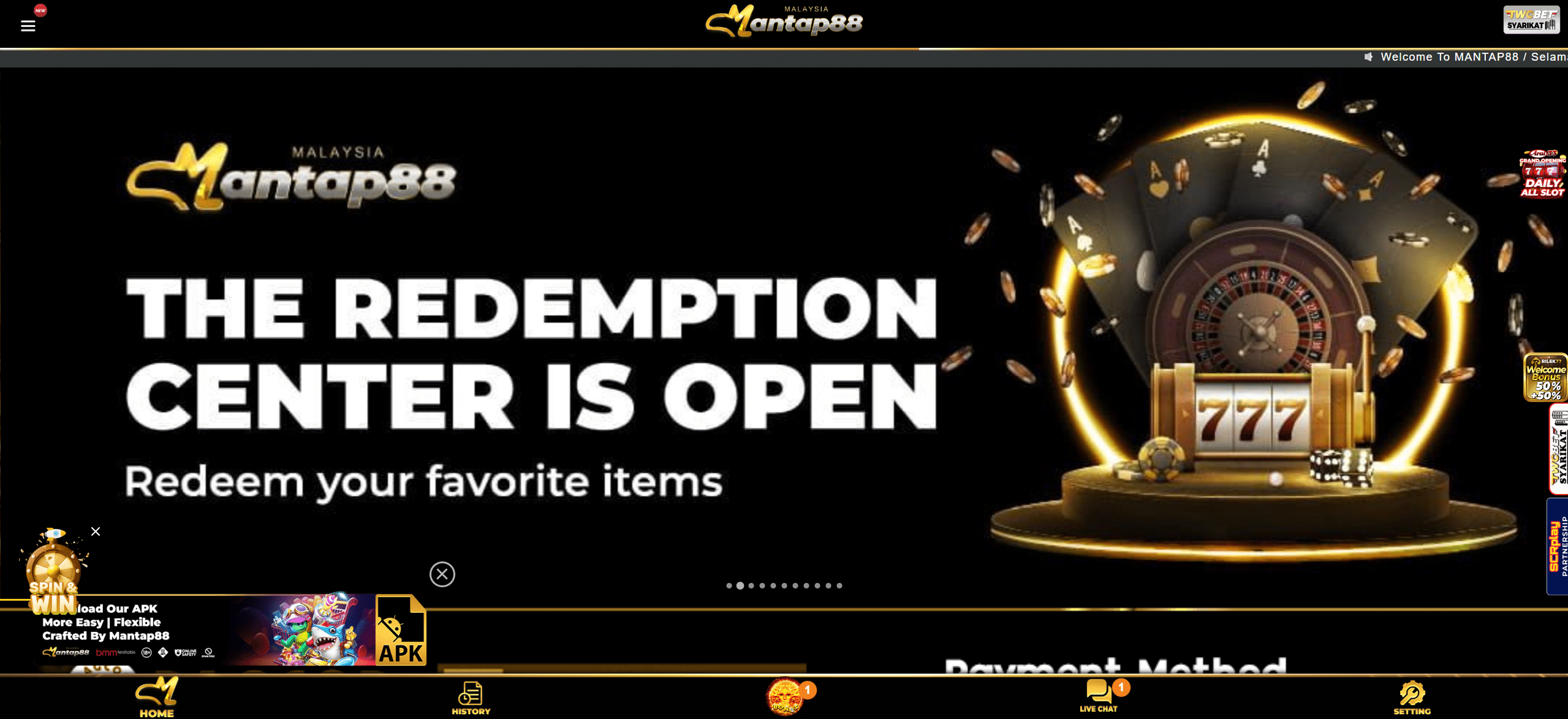 mantap88 online casino homepage