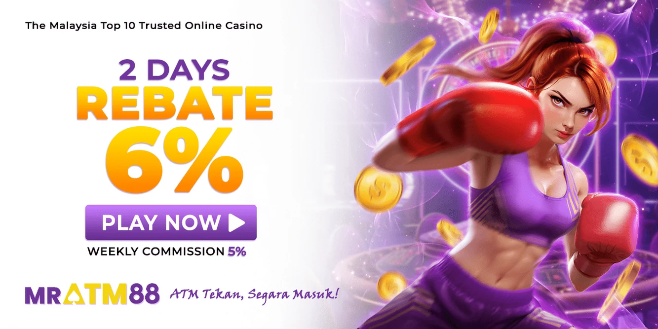 MRATM88 2 days rebate 6 percent and weekly commission 5 percent promo banner - mratm88-my.org